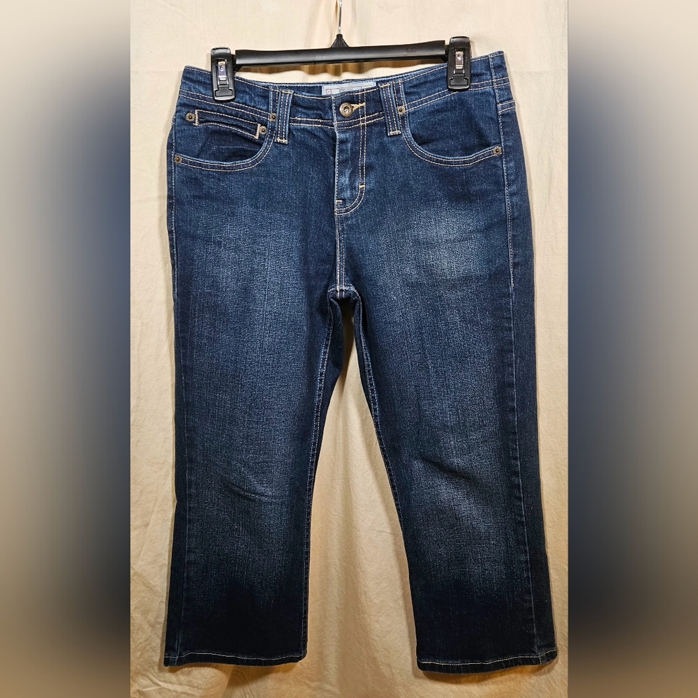 Vintage Levi Strauss Signature Stretch Capri Jeans Mid Wash Blue Y2K Size 4 / 5